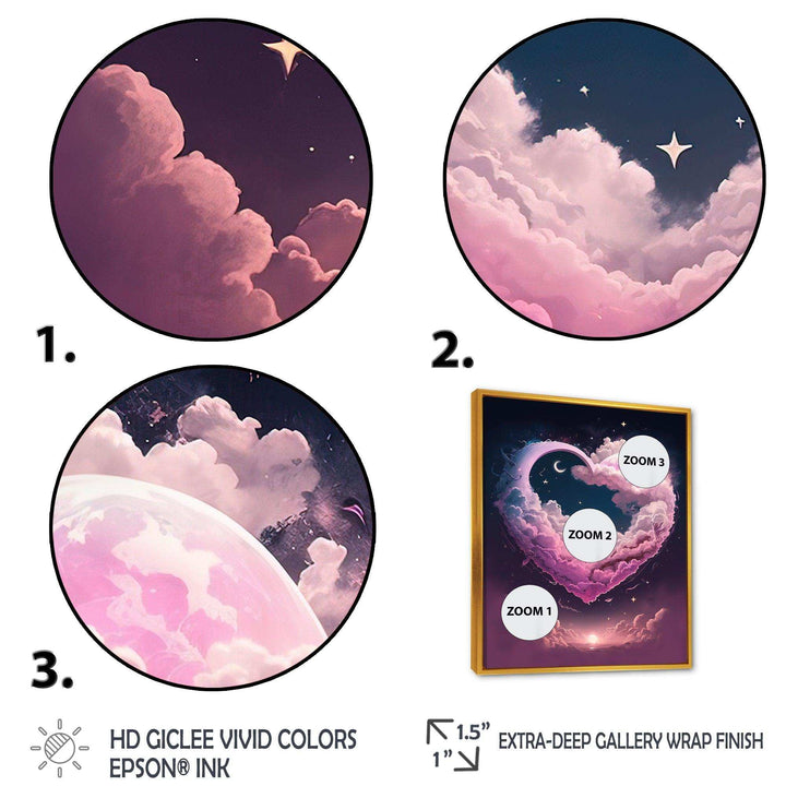 Cotton Candy Cloud Heart II - Modern Canvas Wall Art