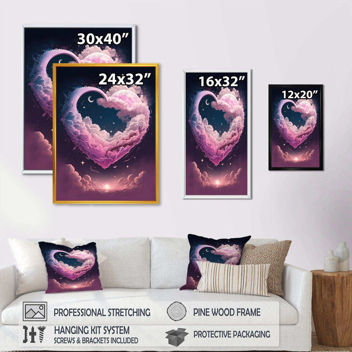 Cotton Candy Cloud Heart II - Modern Canvas Wall Art