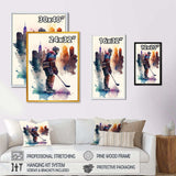 Hockey Player In Front Of Cityscape I