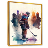 Hockey Player In Front Of Cityscape I