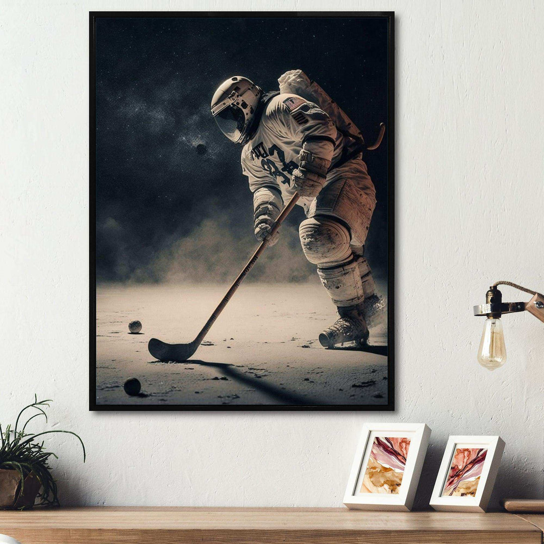 Spaceman Playing Hockey