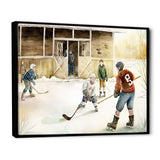 Kids Playing Hockey On Ice Rink II