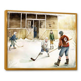 Kids Playing Hockey On Ice Rink II