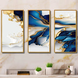 Abstract Geode Gold And Blue Marble Shape II