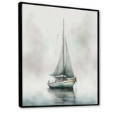 Sailboat Anchored In Fog