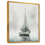 Sailboat Anchored In Fog