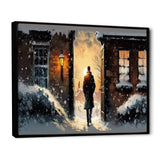 Man Walking In Winter Scene