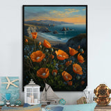 Orange Flowers By The Coast I