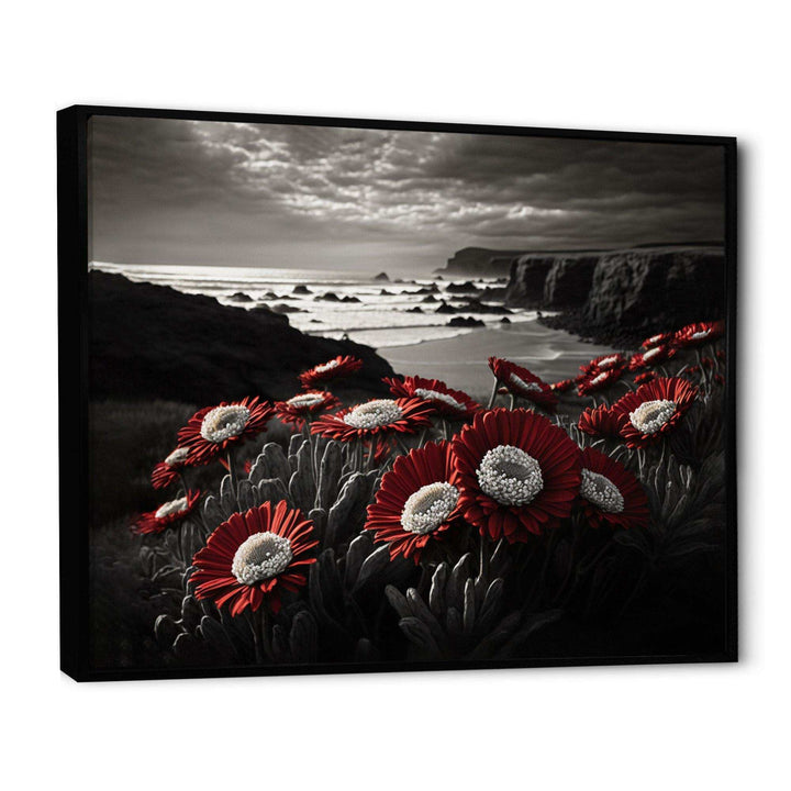 Red Flowers By The Coast I