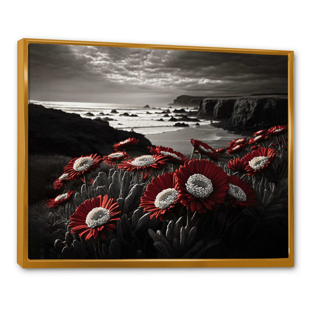 Red Flowers By The Coast I