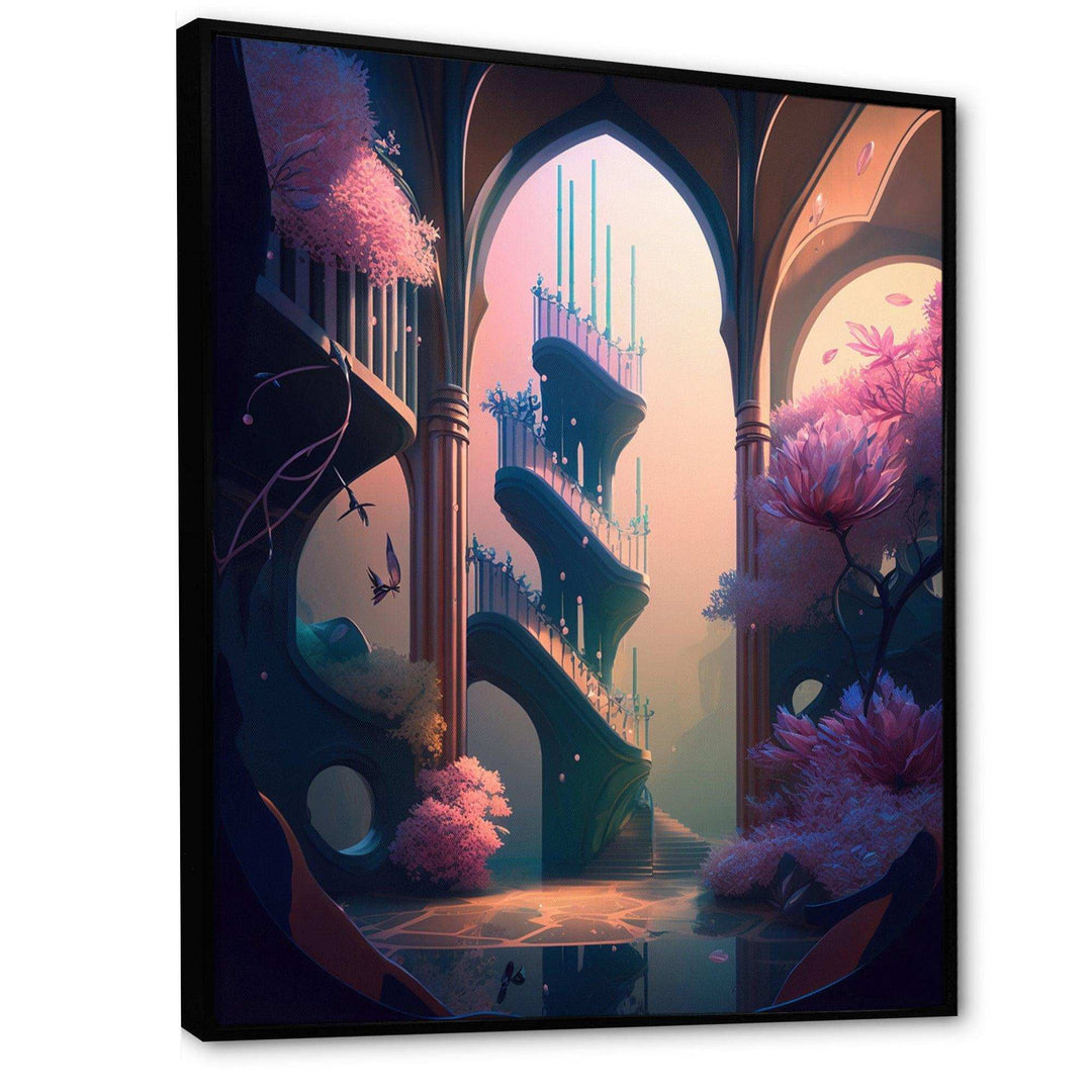 Futristic Architecture With Flowers III