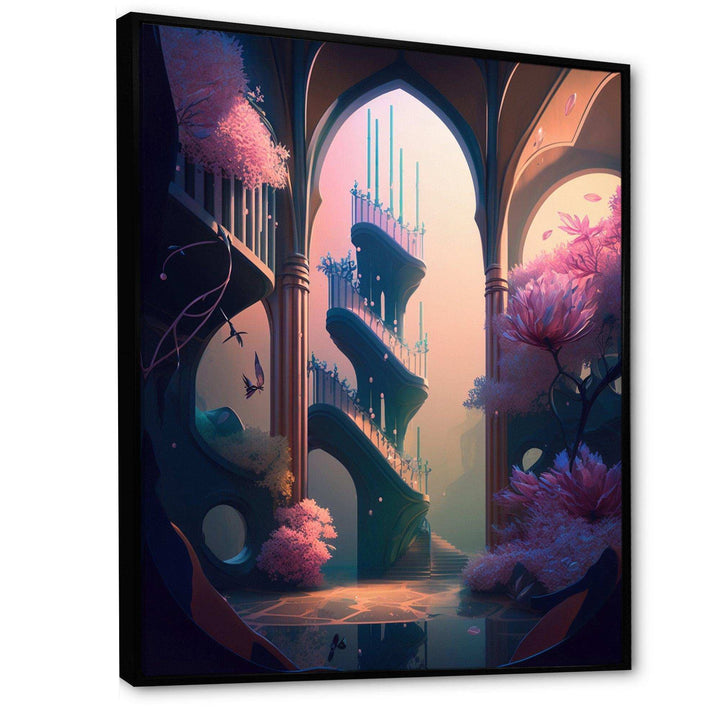 Futristic Architecture With Flowers III