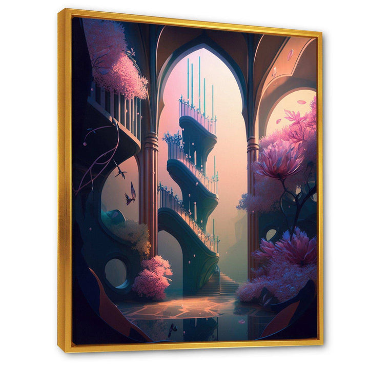 Futristic Architecture With Flowers III