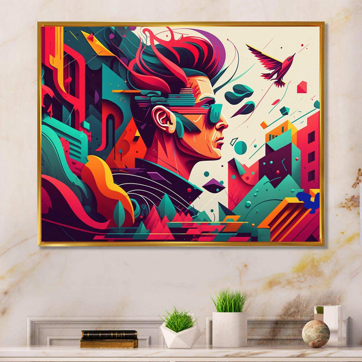 Colorful Side Profile Of Rocker