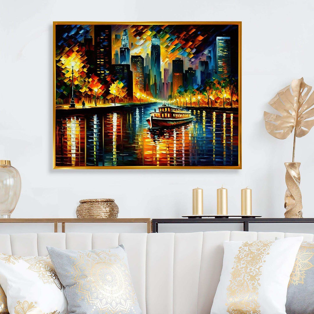 Chicago River View In The Fall I