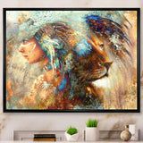 Indian Woman Collage with Lion