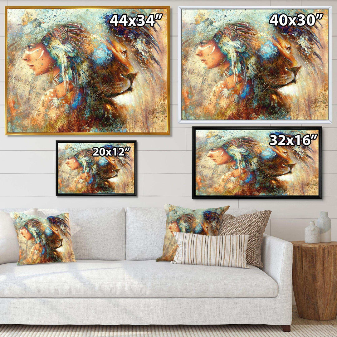 Indian Woman Collage with Lion