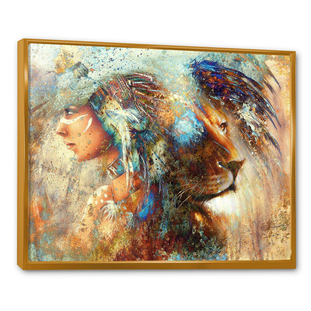 Indian Woman Collage with Lion