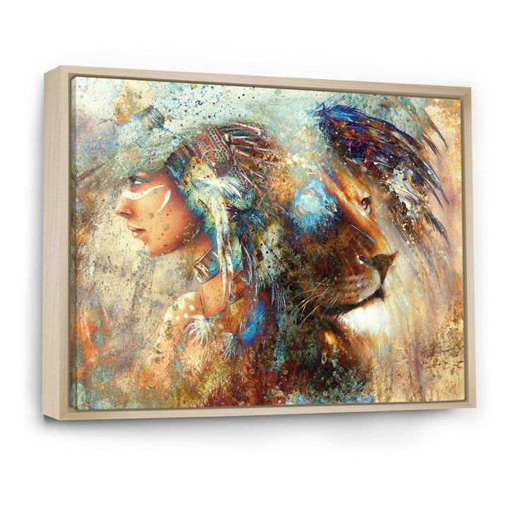 Indian Woman Collage with Lion