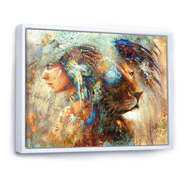 Indian Woman Collage with Lion