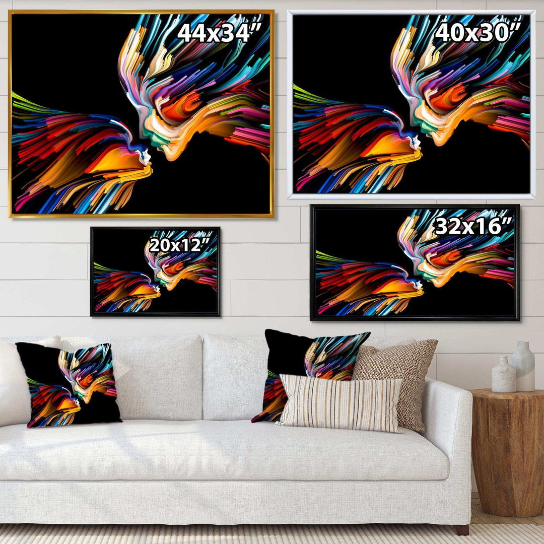 Kissing Minds Graphic Art - Modern Canvas Wall Art