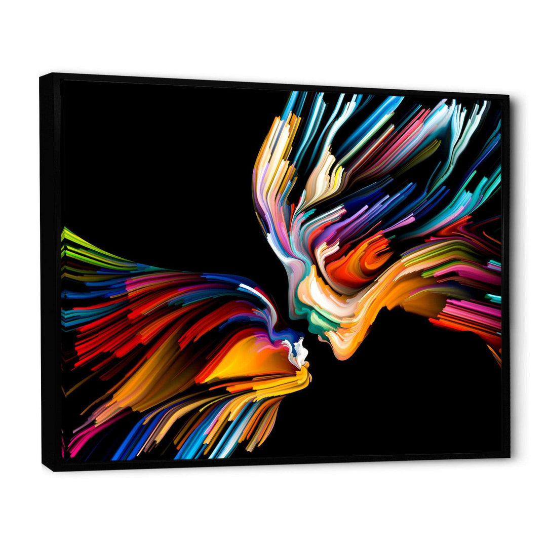 Kissing Minds Graphic Art - Modern Canvas Wall Art