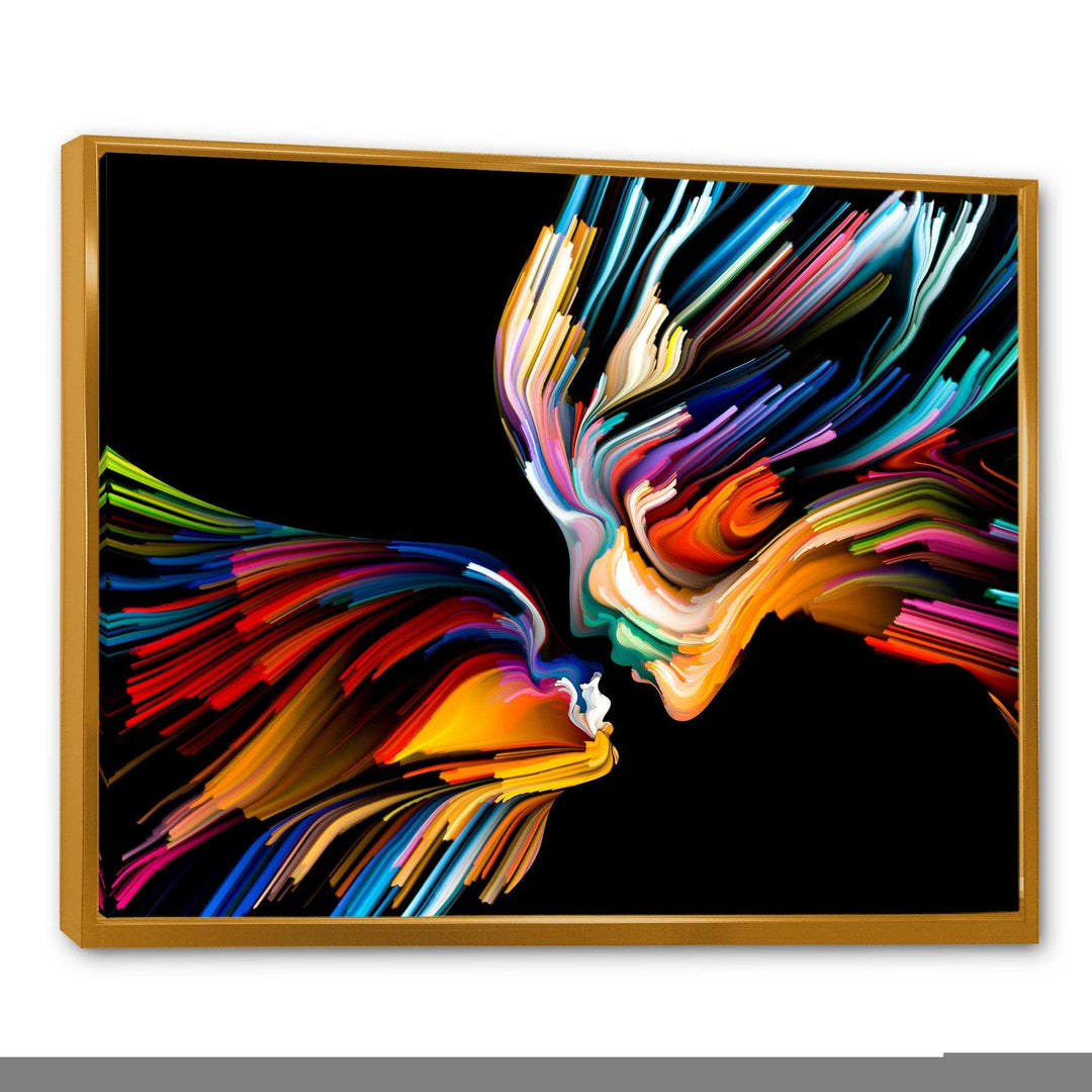 Kissing Minds Graphic Art - Modern Canvas Wall Art
