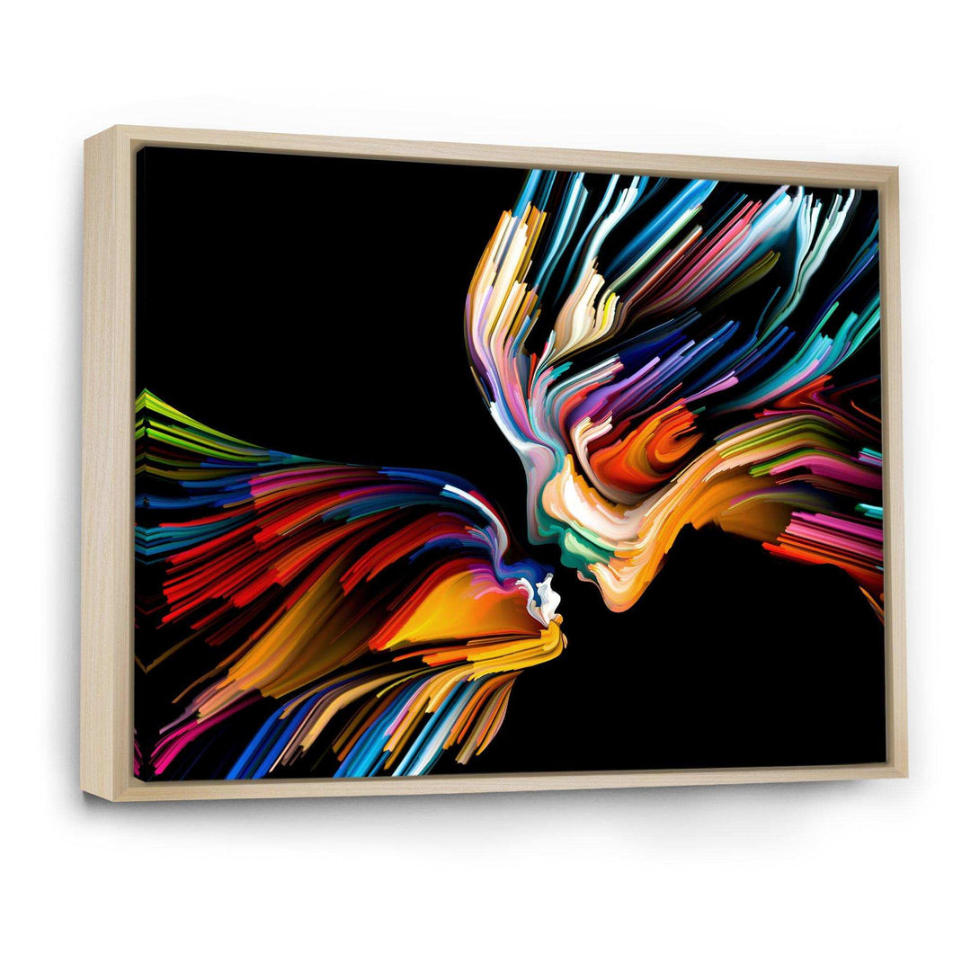 Kissing Minds Graphic Art - Modern Canvas Wall Art