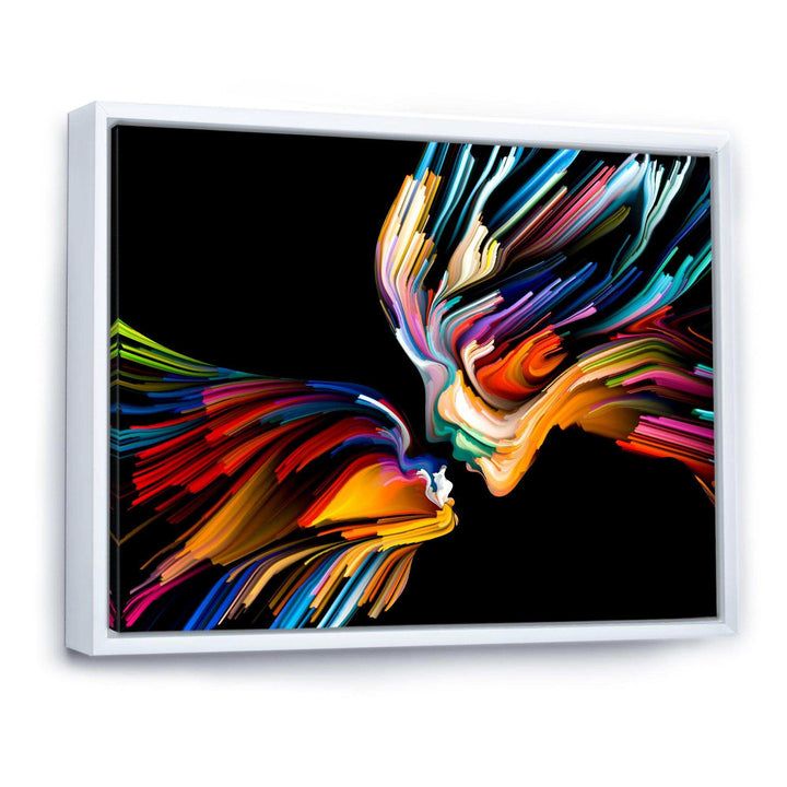 Kissing Minds Graphic Art - Modern Canvas Wall Art
