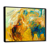 Abstract Yellow Collage Framed Canvas Vibrant Black - 1.5" Thick