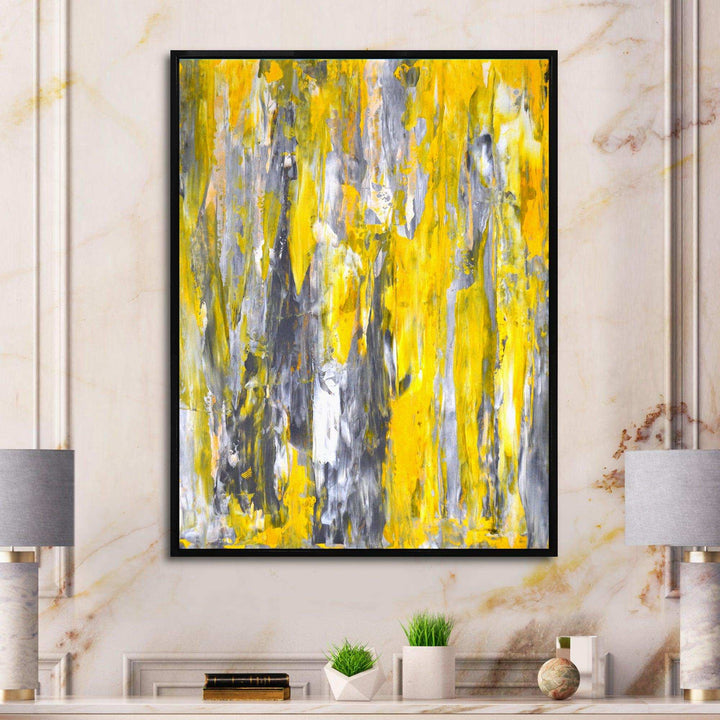 Grey and Yellow Abstract Pattern - Modern Wall Art Prints
