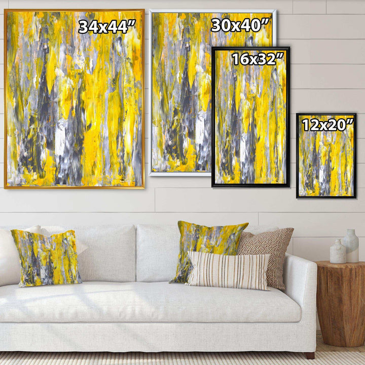 Grey and Yellow Abstract Pattern - Modern Wall Art Prints