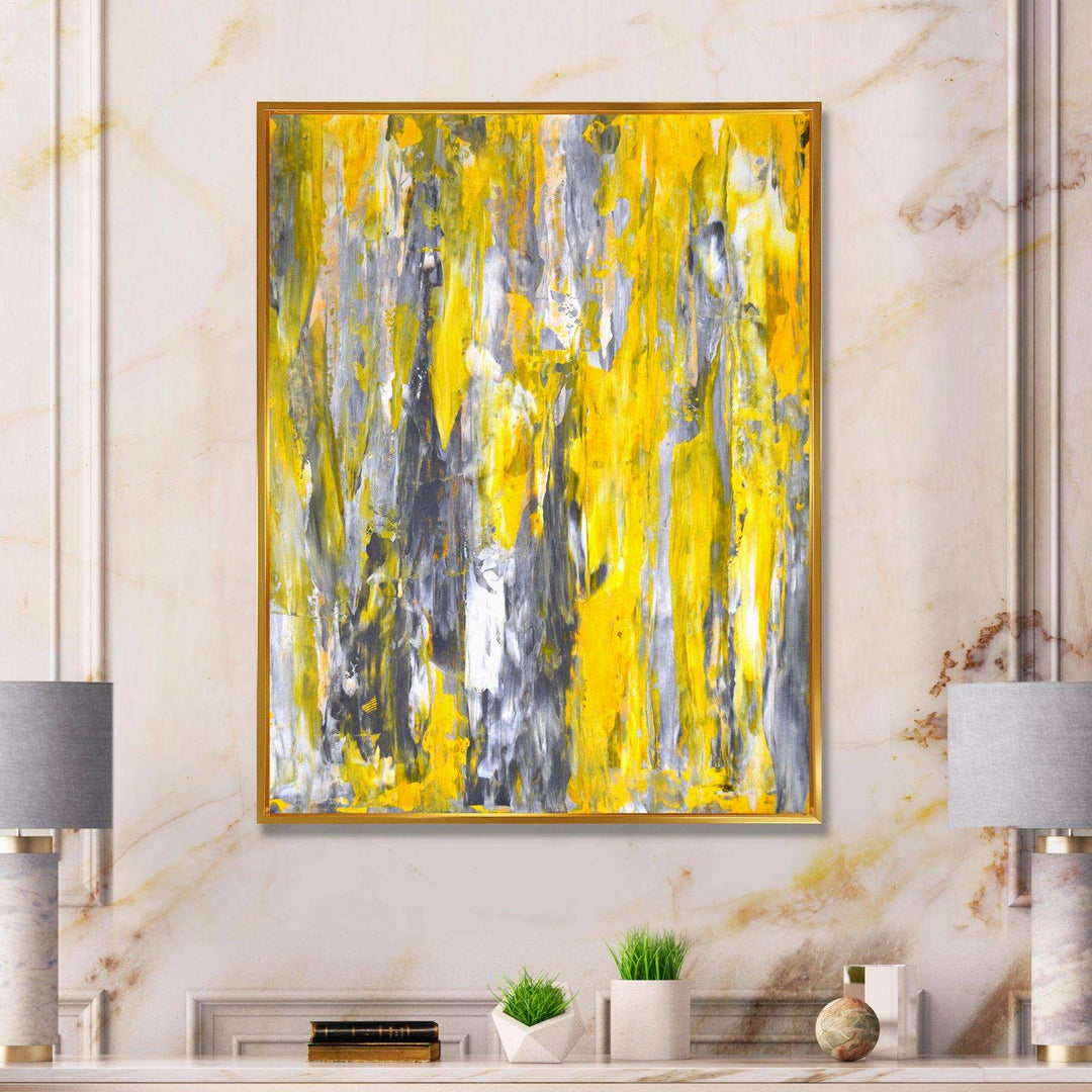 Grey and Yellow Abstract Pattern - Modern Wall Art Prints