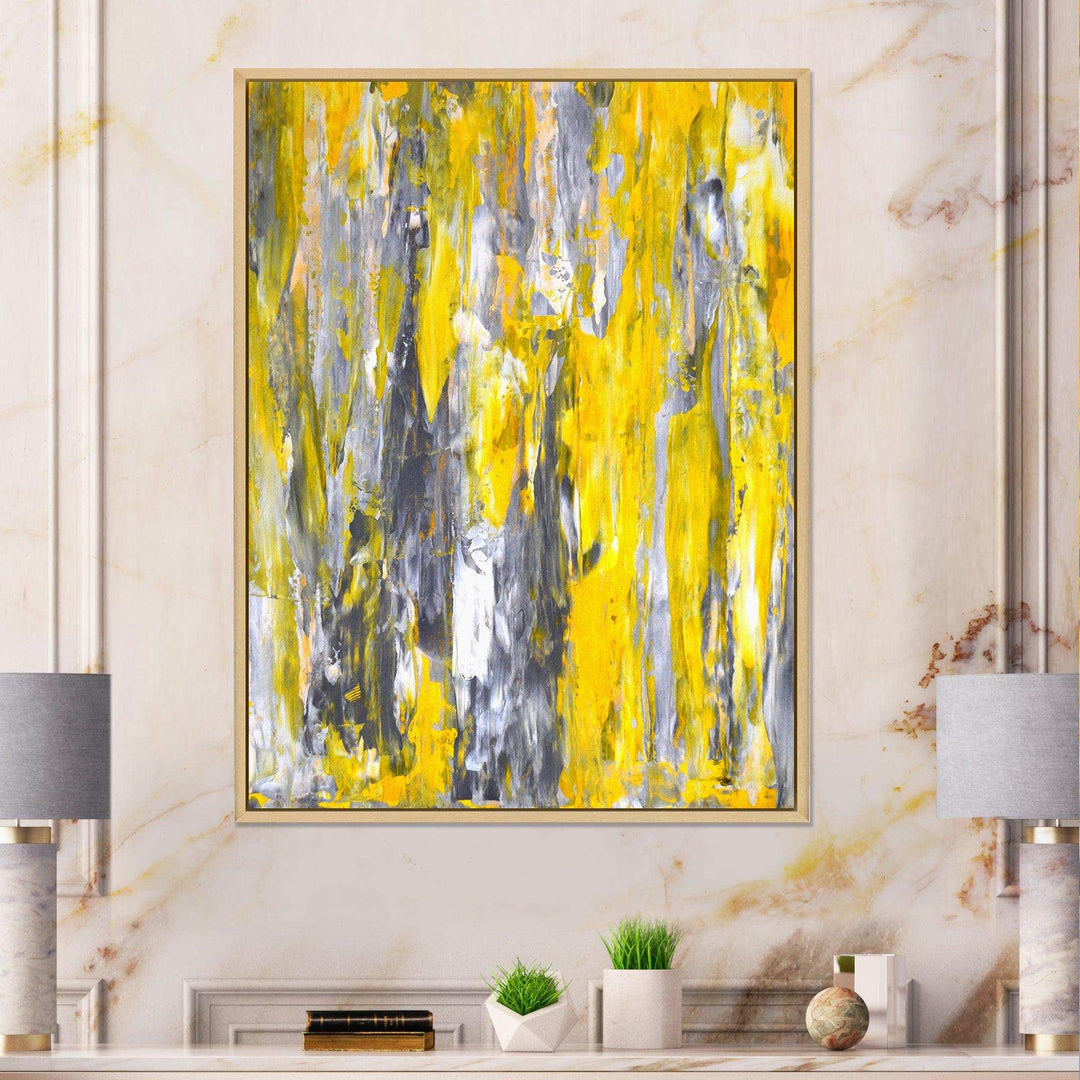 Grey and Yellow Abstract Pattern - Modern Wall Art Prints