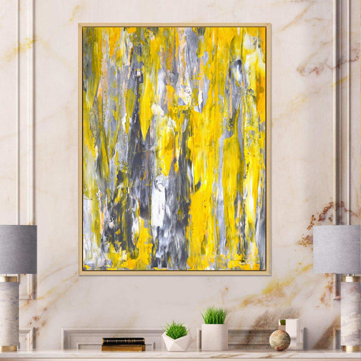 Grey and Yellow Abstract Pattern - Modern Wall Art Prints