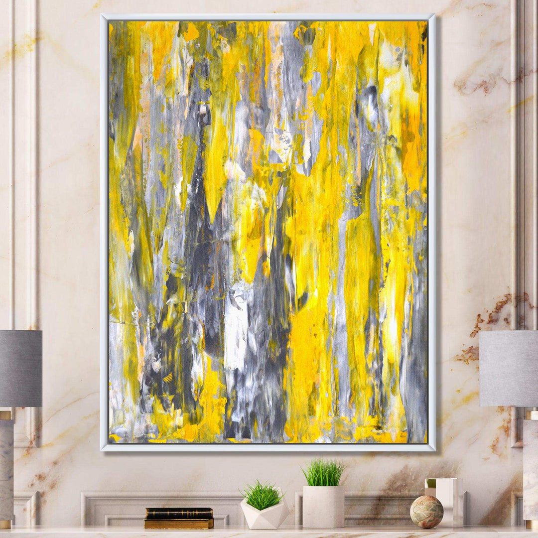 Grey and Yellow Abstract Pattern - Modern Wall Art Prints