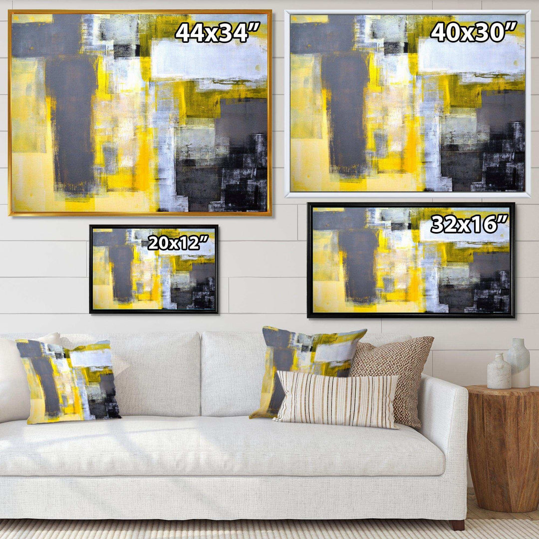 Grey and Yellow Blur Abstract - Modern Wall Art Prints