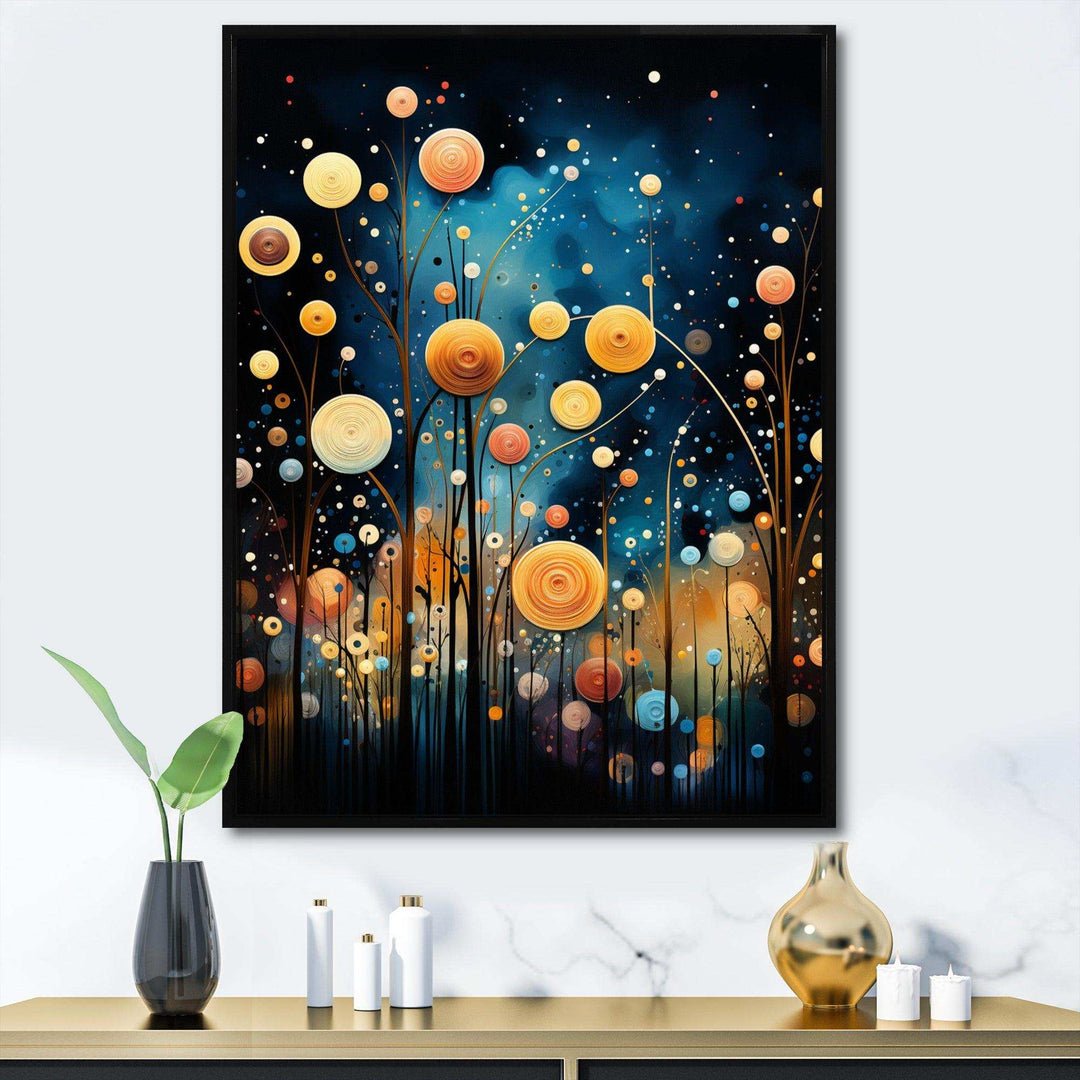 Blue Black Abstract Odyssey - Modern Living Room Wall Decor