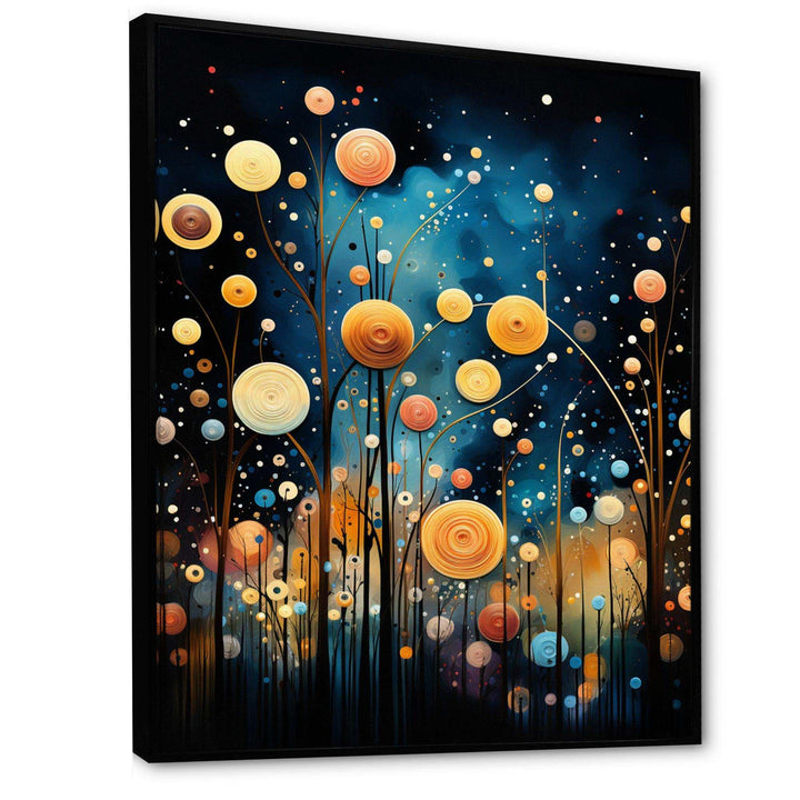 Blue Black Abstract Odyssey - Modern Living Room Wall Decor