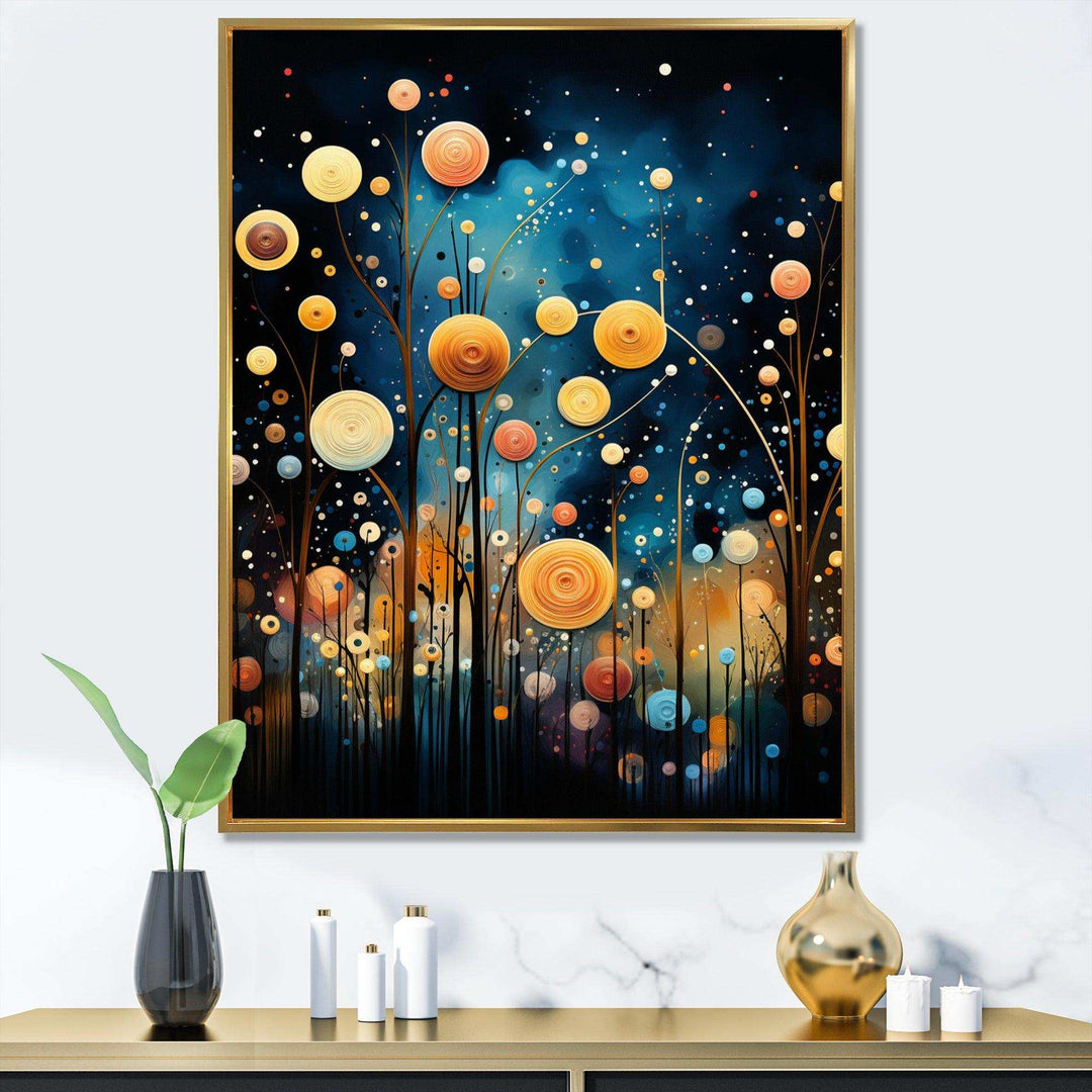 Blue Black Abstract Odyssey - Modern Living Room Wall Decor