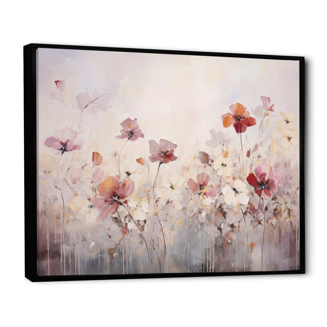 Beige Blossoming Silhouettes - Modern Wall Art Prints