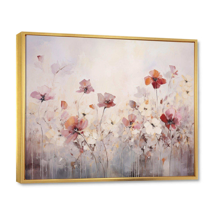 Beige Blossoming Silhouettes - Modern Wall Art Prints