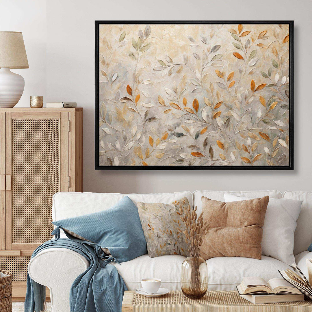 Beige Botanical Impressions I - Modern Canvas Wall Art