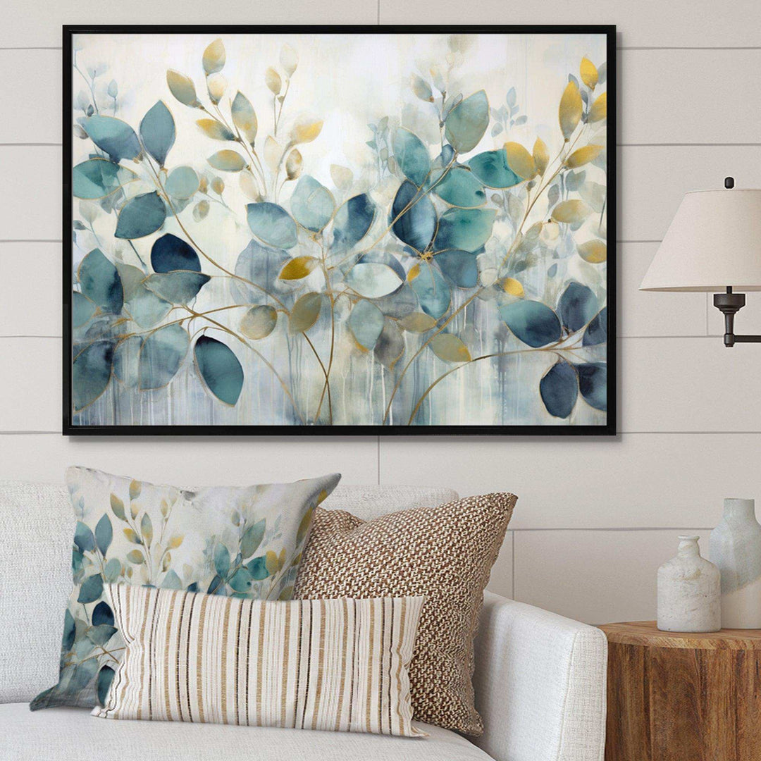 Blue Botanical Rhythms II - Modern Canvas Wall Art