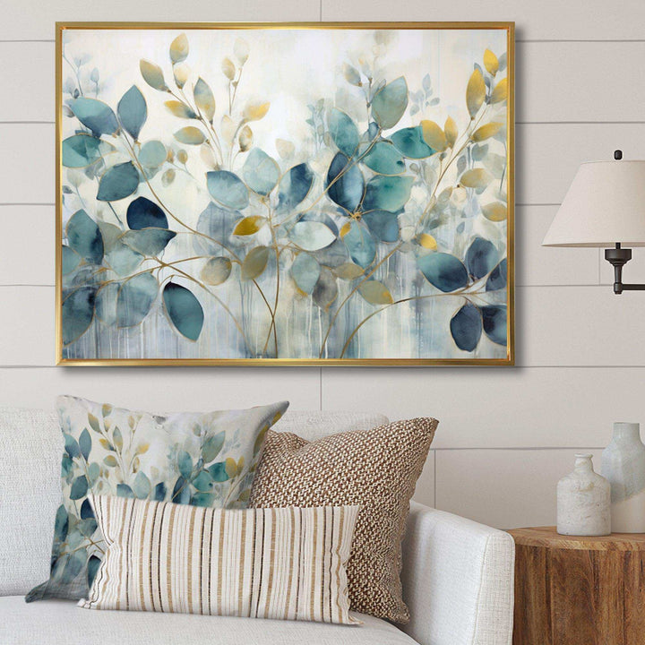 Blue Botanical Rhythms II - Modern Canvas Wall Art
