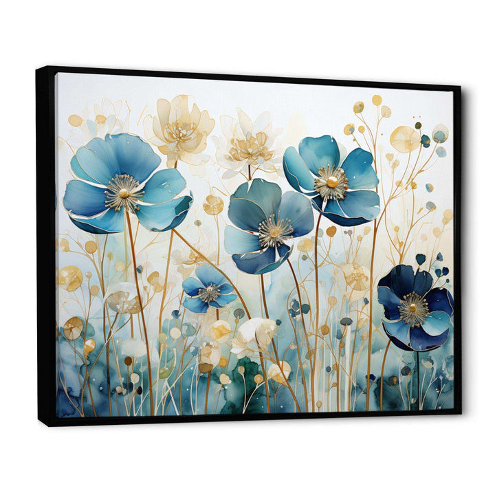 Blue Botanical Rhythms III - Modern Living Room Wall Decor
