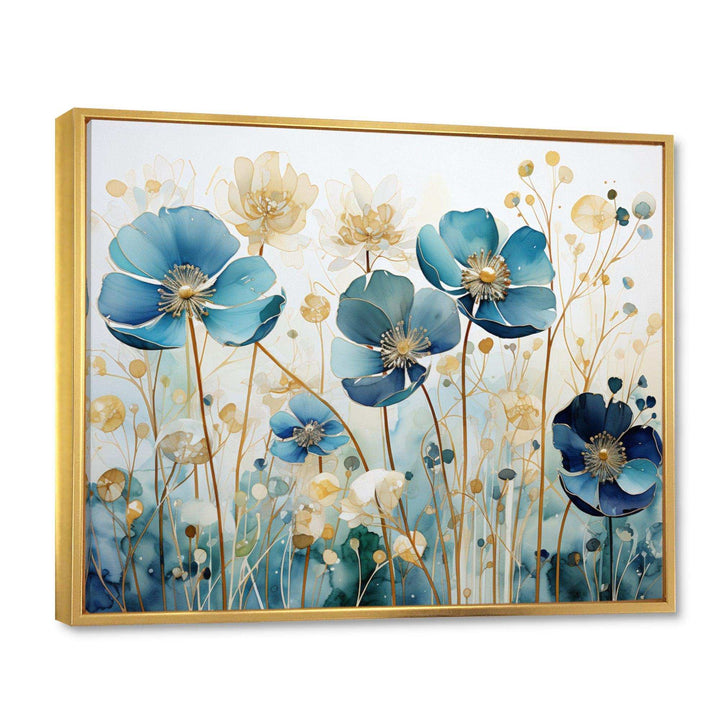 Blue Botanical Rhythms III - Modern Living Room Wall Decor