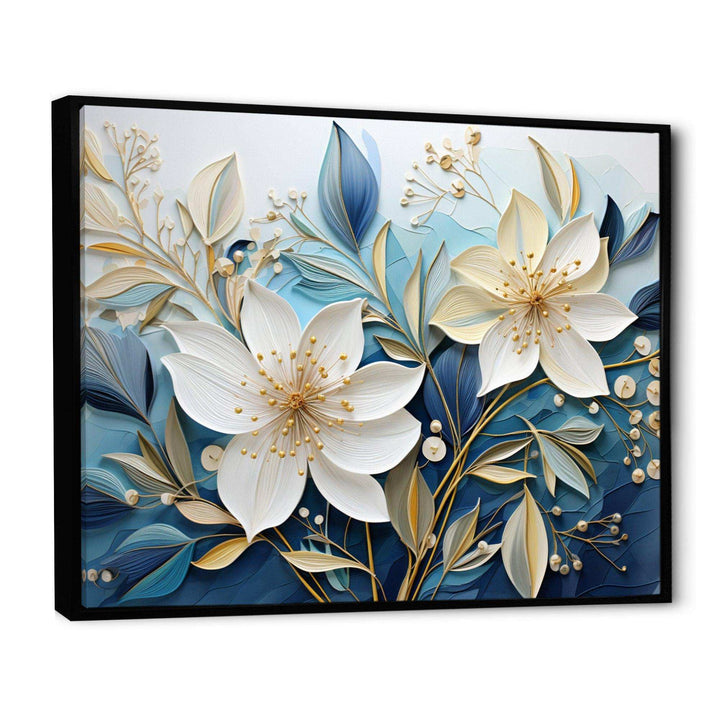 Blue Botanical Rhythms V - Modern Bedroom Wall Art