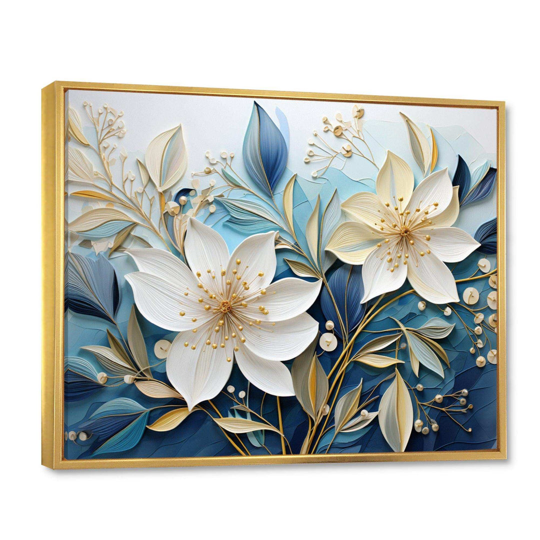Blue Botanical Rhythms V - Modern Bedroom Wall Art