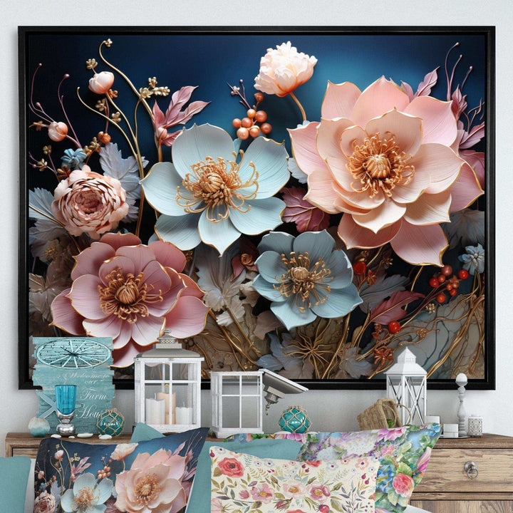 Blue Enchanted Gardens I - Modern Wall Art Prints